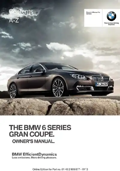 BMW 6 Series Gran Coupe 2014 MY. Owner&#39;s Manual
