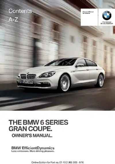 BMW 6 Series Gran Coupe 2017 MY. Owner&#39;s Manual