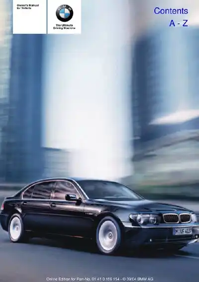 BMW 7 Series 2005 MY. Owner&#39;s Manual