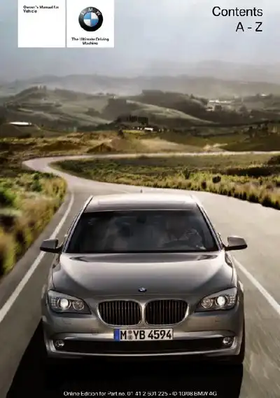 BMW 7 Series 2009 MY. Owner&#39;s Manual