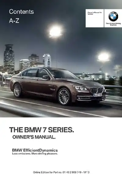 BMW 7 Series 2014 MY. Owner&#39;s Manual