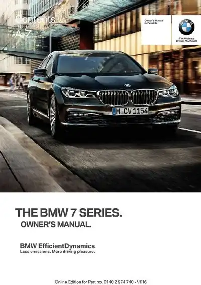 BMW 7 Series 2017 MY. Owner&#39;s Manual
