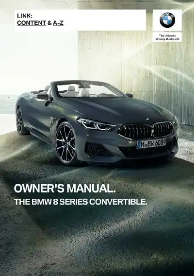 BMW 8 Series Convertible 2019 MY. Owner&#39;s Manual