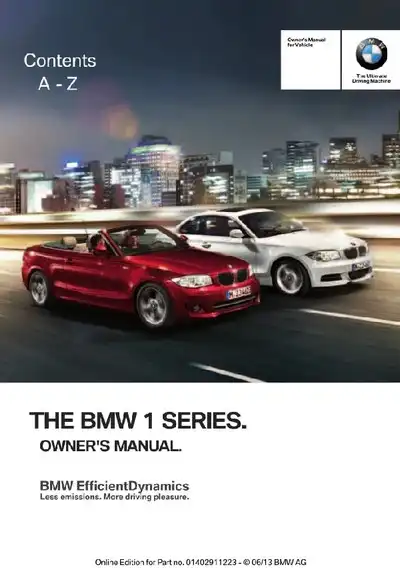BMW 128i Convertible 2013 MY. Owner&#39;s Manual