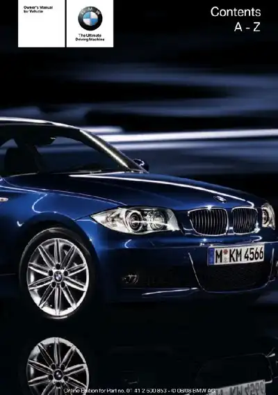 BMW 128i, 135i Convertible 2009 MY. Owner&#39;s Manual