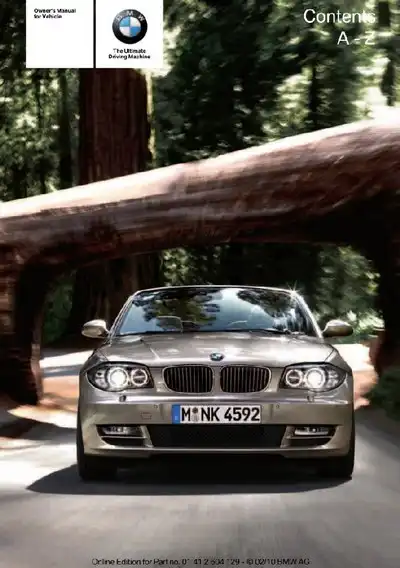 BMW 128i, 135i Convertible 2011 MY. Owner&#39;s Manual