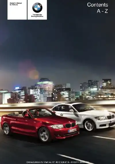 BMW 128i, 135i Convertible 2012 MY. Owner&#39;s Manual