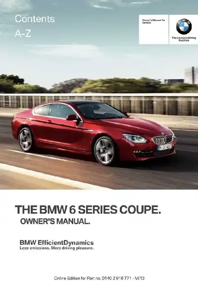 BMW 640i Coupe 2014 MY. Owner&#39;s Manual