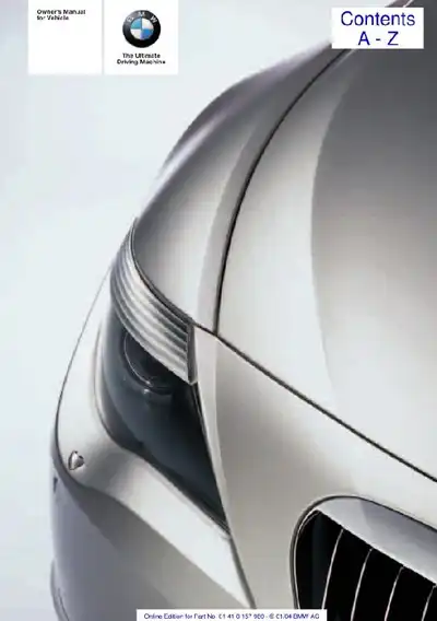 BMW 645Ci 2004 MY. Owner&#39;s Manual