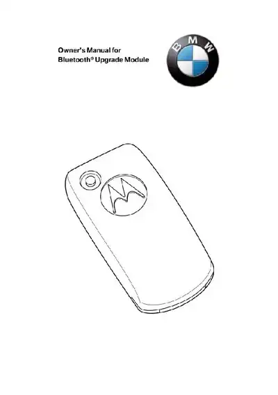 BMW Bluetooth Upgrade Module Owner&#39;s Manual