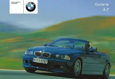 BMW M3 convertible 2003 MY. Owner&#39;s Manual