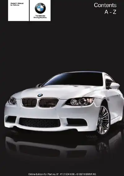 BMW M3 Coupe 2011 MY. Owner&#39;s Manual