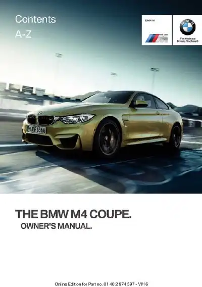 BMW M4 Coupe 2017 MY. Owner&#39;s Manual