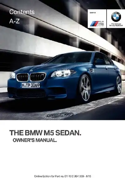 BMW M5 Sedan 2015 MY. Owner&#39;s Manual
