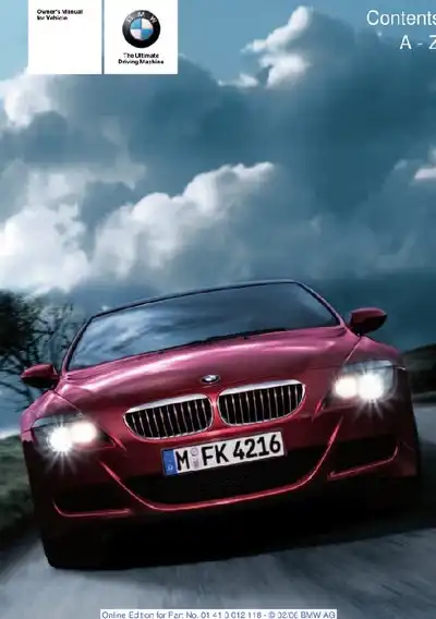 BMW M6 Coupe 2006 MY. Owner&#39;s Manual