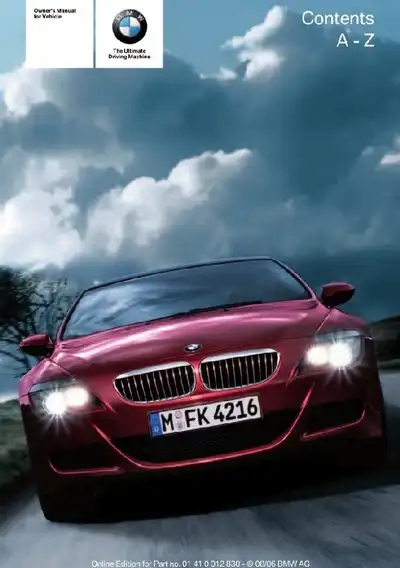 BMW M6 Coupe 2007 MY. Owner&#39;s Manual