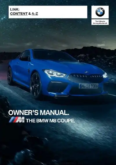 BMW M8 Coupe 2020 MY. Owner&#39;s Manual