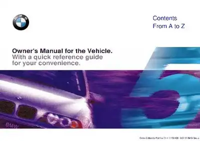 BMW Sport Wagon 2001 MY. Owner&#39;s Manual