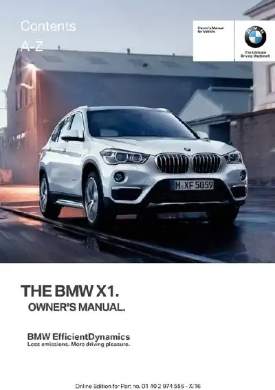 BMW X1 2017 MY. Owner&#39;s Manual