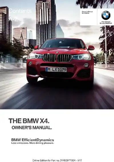 BMW X4 2018 MY. Owner&#39;s Manual