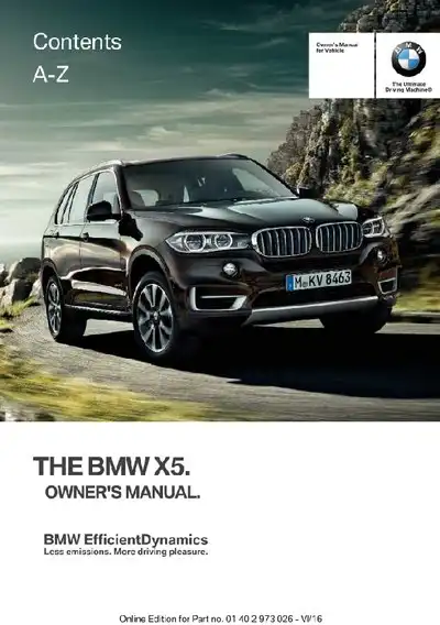 BMW X5 2017 MY. Owner&#39;s Manual