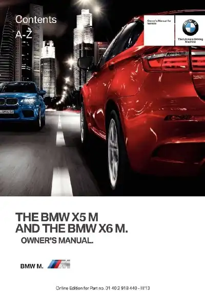 BMW X5 M 2013 MY. Owner&#39;s Manual