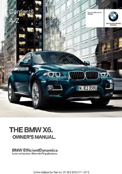 BMW X6 2013 MY. Owner&#39;s Manual