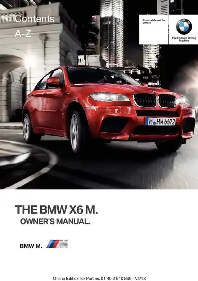 BMW X6 M 2014 MY. Owner&#39;s Manual