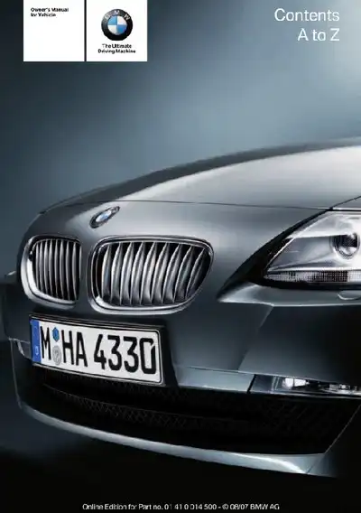 BMW Z4 Roadster 2008 MY. Owner&#39;s Manual