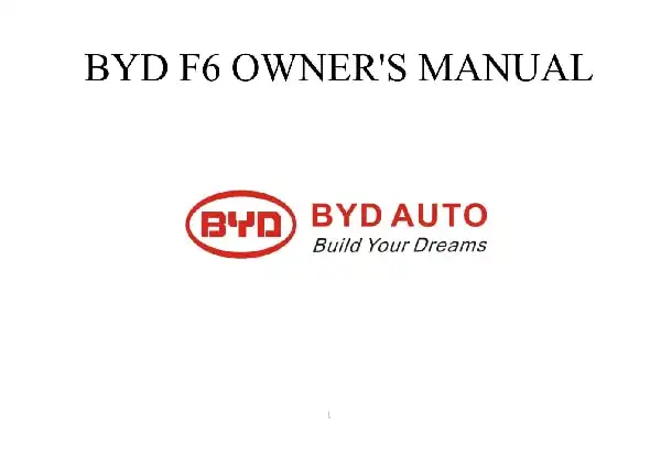 BYD F6. Owner&#39;s Manual