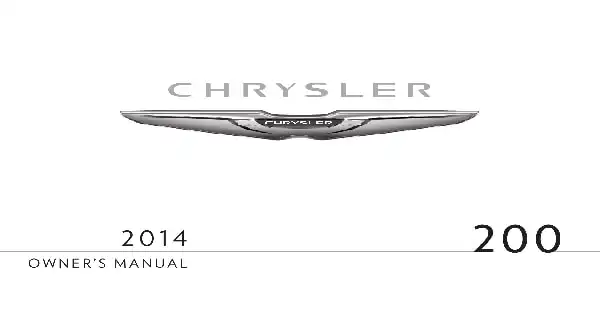 Chrysler 200 2014 MY. Owner&#39;s Manual