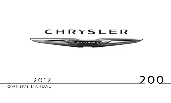 Chrysler 200 2017 MY. Owner&#39;s Manual
