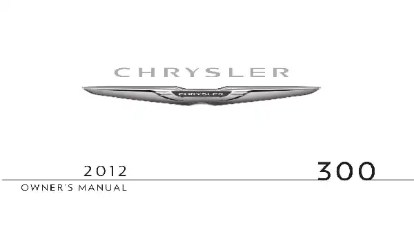 Chrysler 300 2012 MY. Owner&#39;s Manual