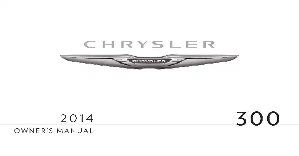 Chrysler 300 2014 MY. Owner&#39;s Manual