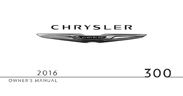 Chrysler 300 2016 MY. Owner&#39;s Manual