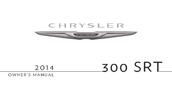 Chrysler 300 SRT 2014 MY. Owner&#39;s Manual