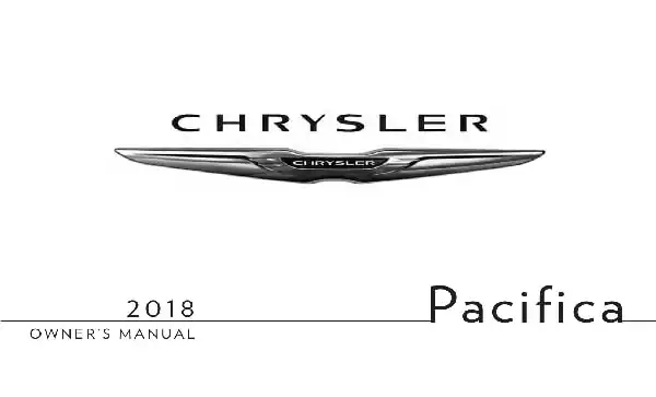 Chrysler Pacifica 2018 MY. Owner&#39;s Manual