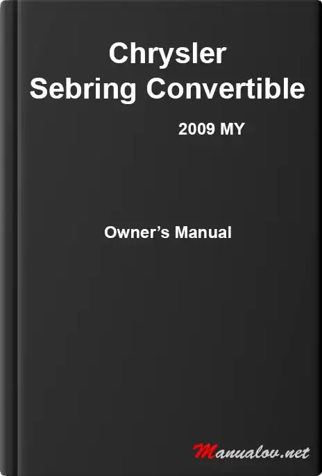 Chrysler Sebring Convertible 2009 MY. Owner&#39;s Manual