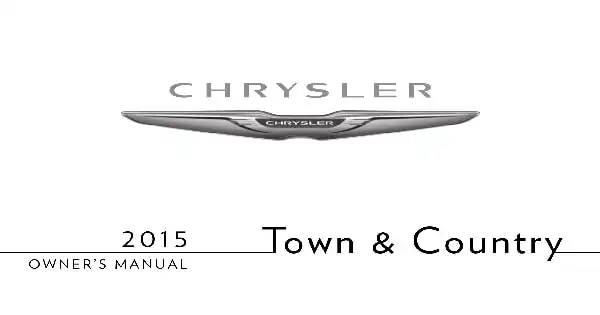 Chrysler Town and Country 2015 MY. Owner&#39;s Manual