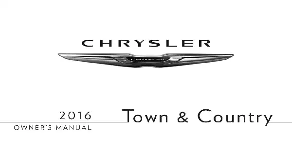 Chrysler Town and Country 2016 MY. Owner&#39;s Manual