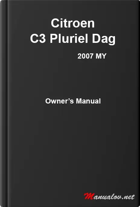 Citroen C3 Pluriel Dag 2007 MY. Owner&#39;s Manual