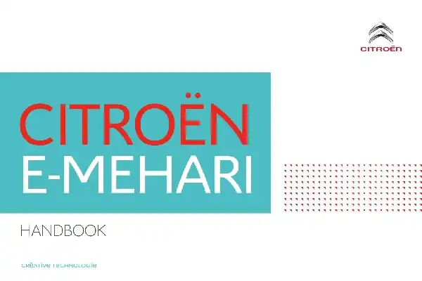 Citroen E-Mehari 2016 MY. Owner&#39;s Manual