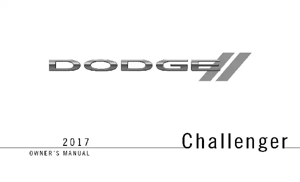 Dodge Challenger 2017 MY. Owner&#39;s Manual