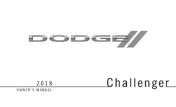 Dodge Challenger 2018 MY. Owner&#39;s Manual