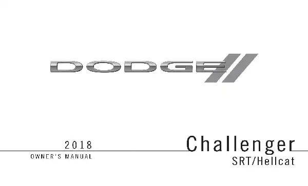 Dodge Challenger SRT 2018 MY. Owner&#39;s Manual