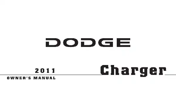 Dodge Charger 2011 MY. Owner&#39;s Manual