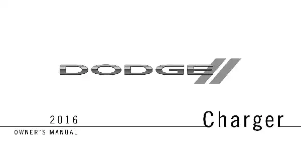 Dodge Charger 2016 MY. Owner&#39;s Manual