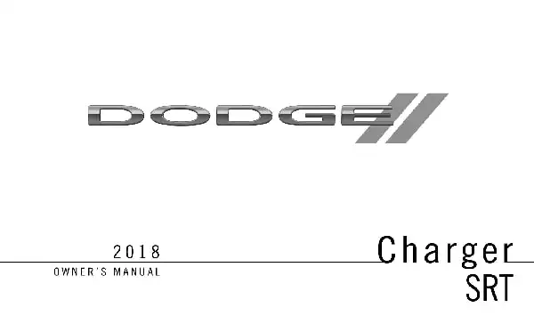 Dodge Charger SRT 2018 MY. Owner&#39;s Manual