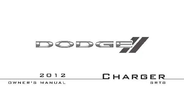 Dodge Charger SRT8 2012 MY. Owner&#39;s Manual