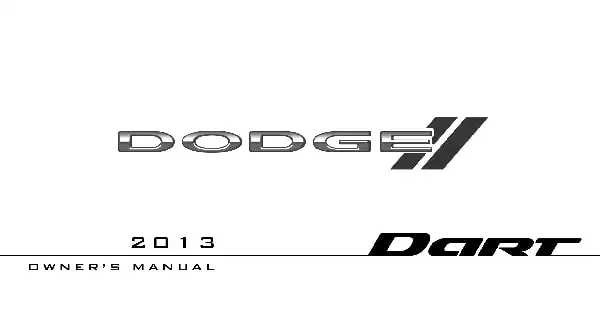 Dodge Dart 2013 MY. Owner&#39;s Manual